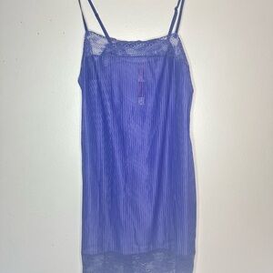 Adore Me Periwinkle Lace-Trim Slip Chemise